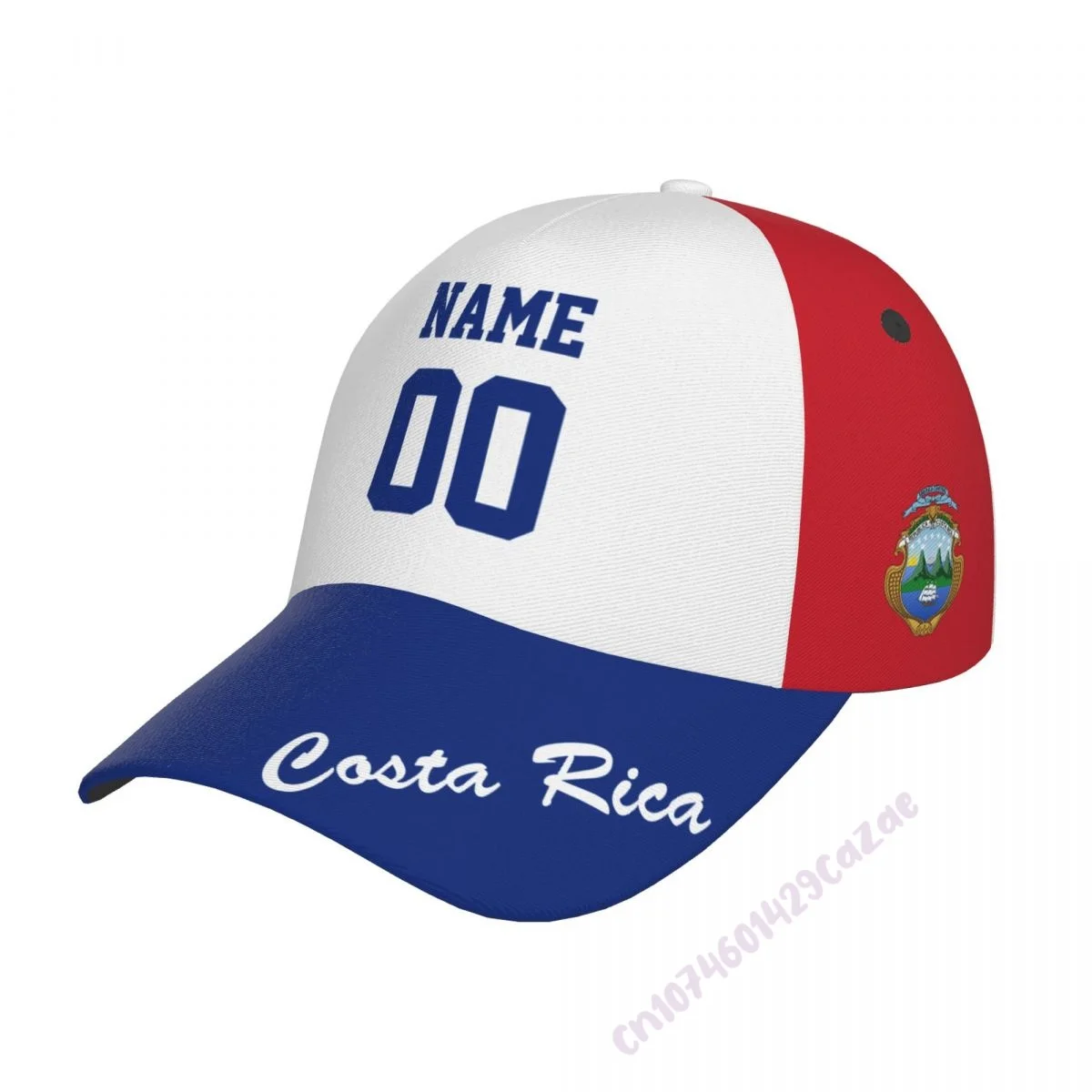 

Custom Name Number Costa Rica Country Flag 3D Print Summer Sun Baseball Cap Breathable Adjustable Men Women Outdoor Soccer Hat