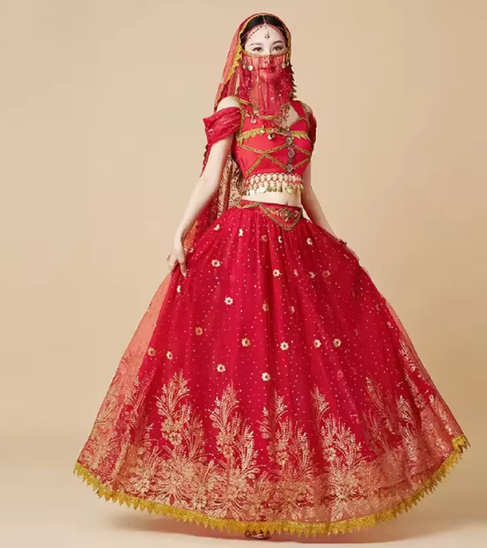 

Женский фестиваль Хэллоуин косплей танец живота верхнее платье для взрослых индийский арабский жасминовый сари фэнтези Rave Болливуд наряд костюм