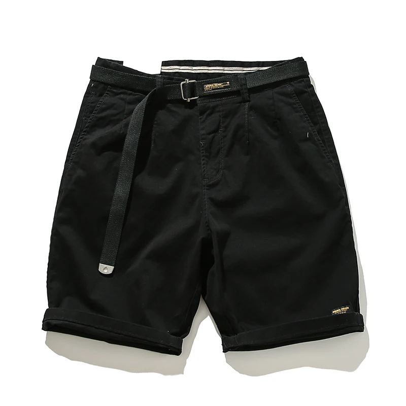 夏ウォッシュカジュアルショーツメンズ和風ヴィンテージ作業着ルーズストレート5分丈おしゃれ若々しい