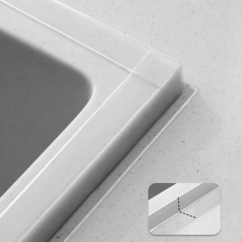 قطعة واحدة من شريط عازل السيليكون المقاوم للماء المقاوم للعفن من مادة PVC لفجوة الحمام في المطبخ - سهل التركيب والقليم للياقة البدنية