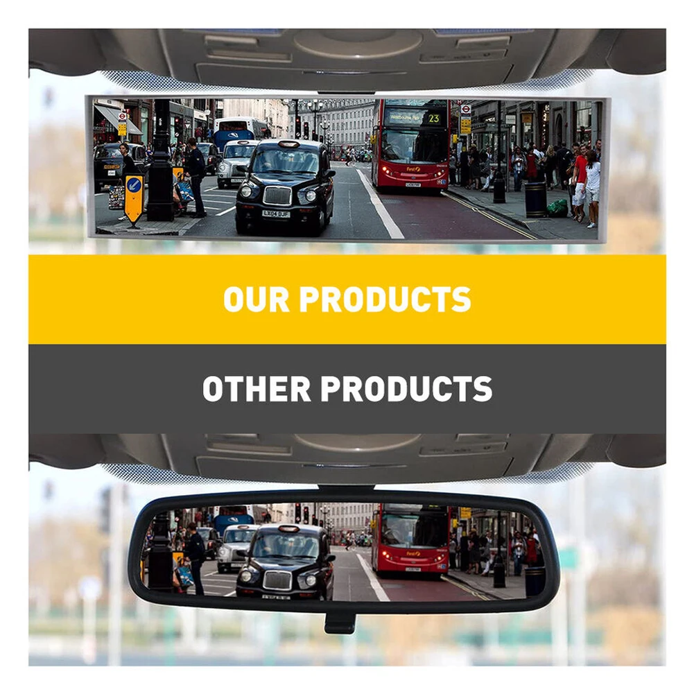 مرايا الرؤية الخلفية الداخلية للسيارة ، محدب عريض ، مشبك على مرآة الرؤية الخلفية ، سطح بزاوية واسعة مانع للوهج ، * *