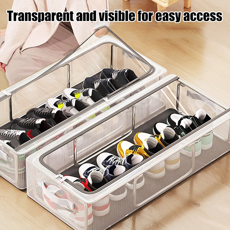 

Ящик для хранения обуви, бытовой прозрачный утолщенный складной ящик для хранения, нижняя часть кровати, ящик для хранения обуви