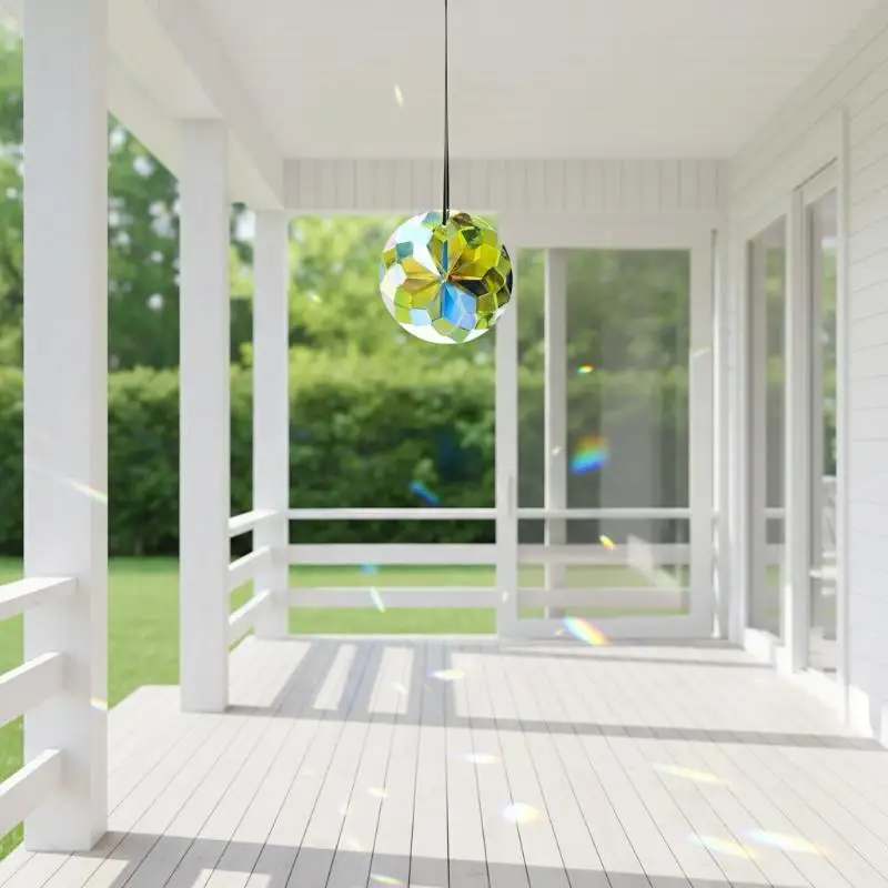New！30mm Clear Crystal Glass Prism Hanging Rainbow Maker Suncatcher Home Decoration
