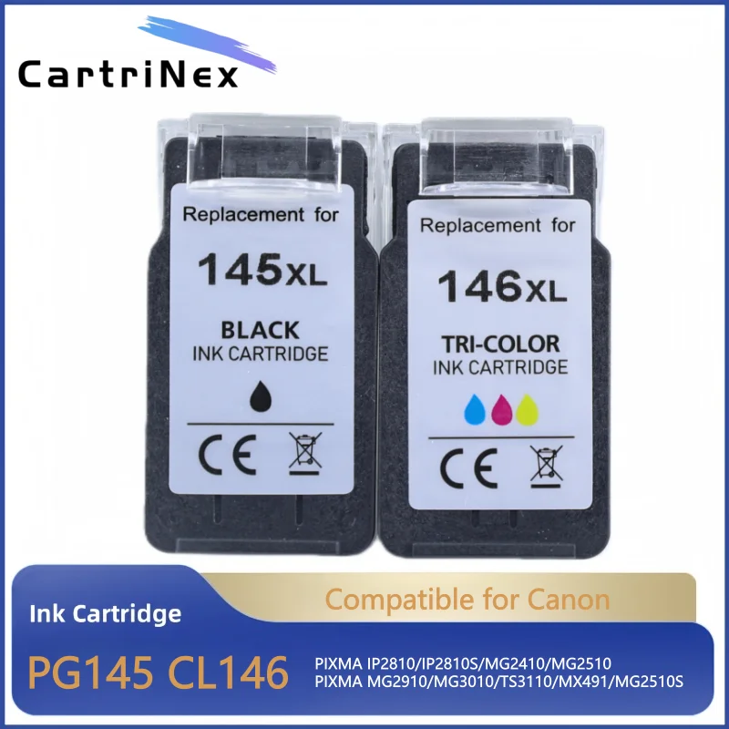 Remanufactured Ink Cartridge PG145 CL146 145XL 146XL PG-145 CL-146 for Canon Pixma MG2410 MG2510 MG3010 TS3110 MG2910 IP2810