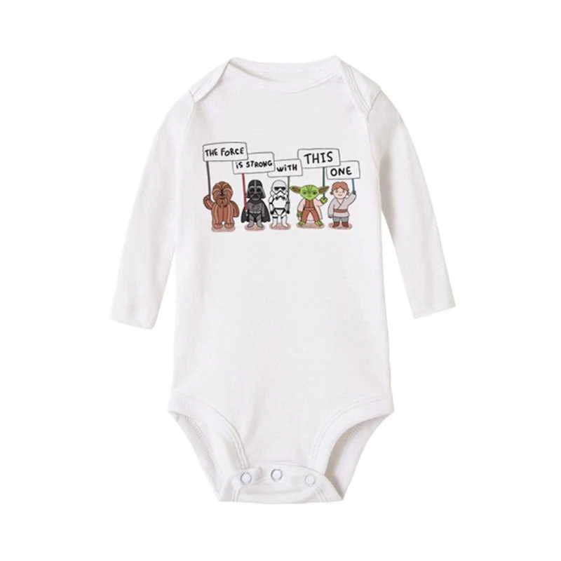 Baju monyet bayi baru lahir, Romper lengan panjang balita Star Wars anak perempuan bodysuit bayi laki-laki, Jumpsuit Playsuit pakaian kostum musim semi