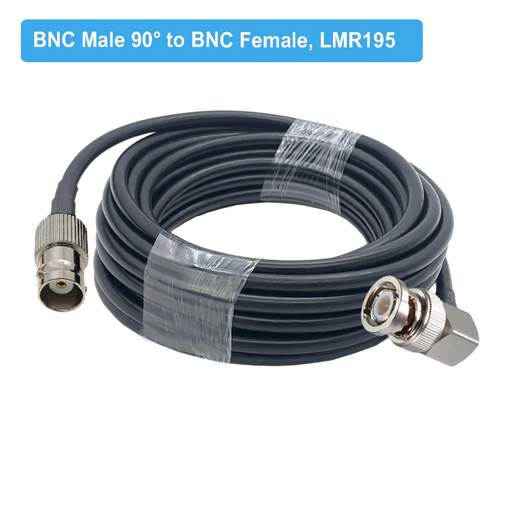 BNC Female to BNC Male Right Angle 90 Degree Elbow Plug LMR195 Cable 50-3 Pigtail 50Ohm RF Coaxial Extension Cord Jumper