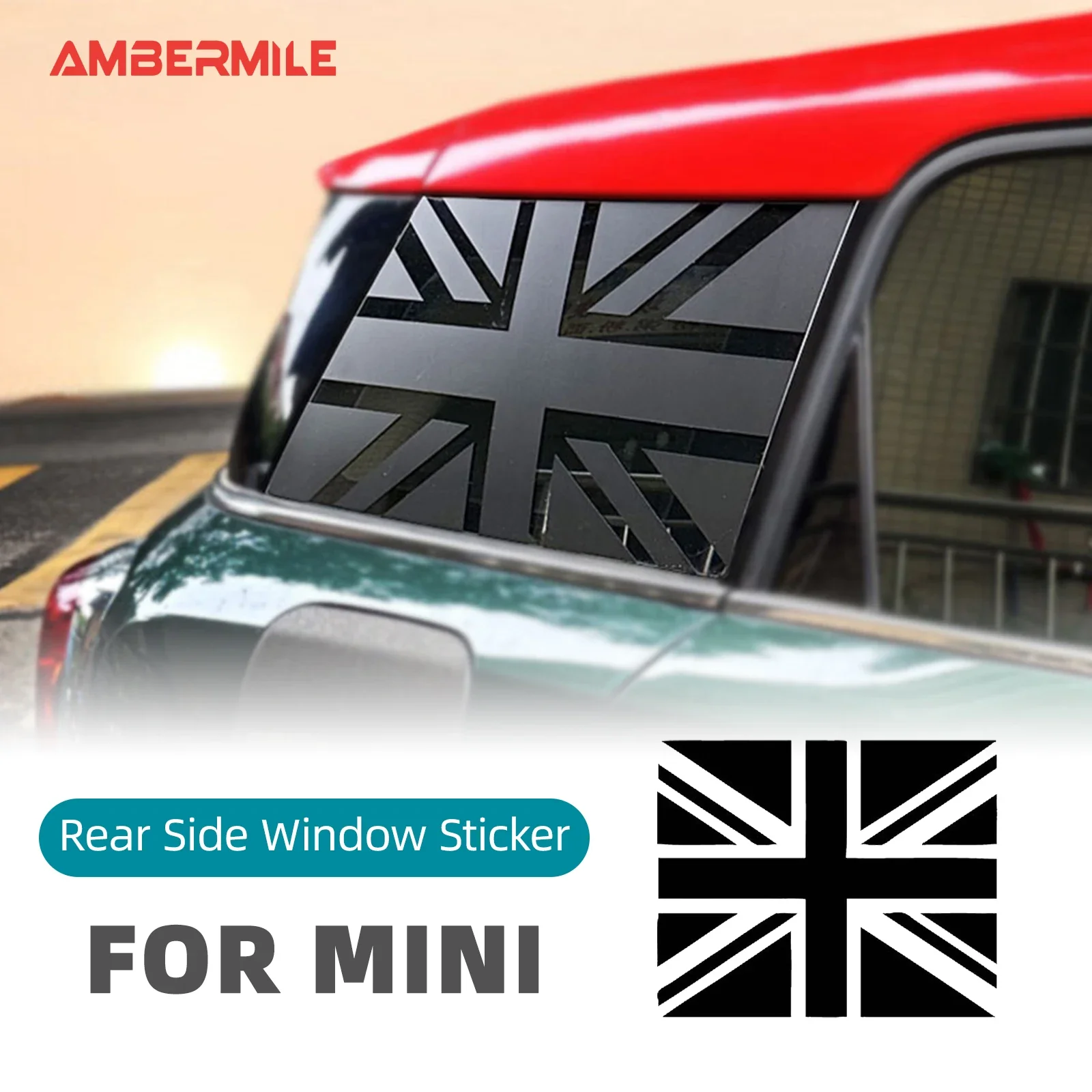 2pcs/set For MINI Cooper R60 R55 R56 R61 F56 F55 F60 F54 Matte Black Car Decoration Vinyl Rear Window Sticker Union Jack Decal