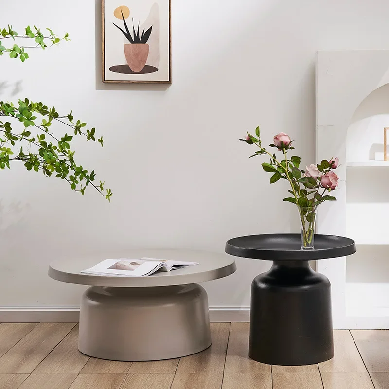Nordic Living Room Iron Tea Table Small House Round Modern Simple Luxury Home Creative Bedside Table Combination