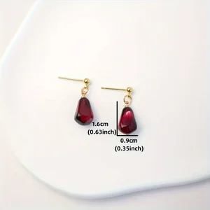 Kreativer rotes Granatapfel -Samenanhänger, goldene Ohrstolme, Mini -Früchte, handgefertigter Schmuck, Granatapfel -Dangle -Ohrringe, für sie anwesend 6 Hauptverkäufe früh unterstützt - №5