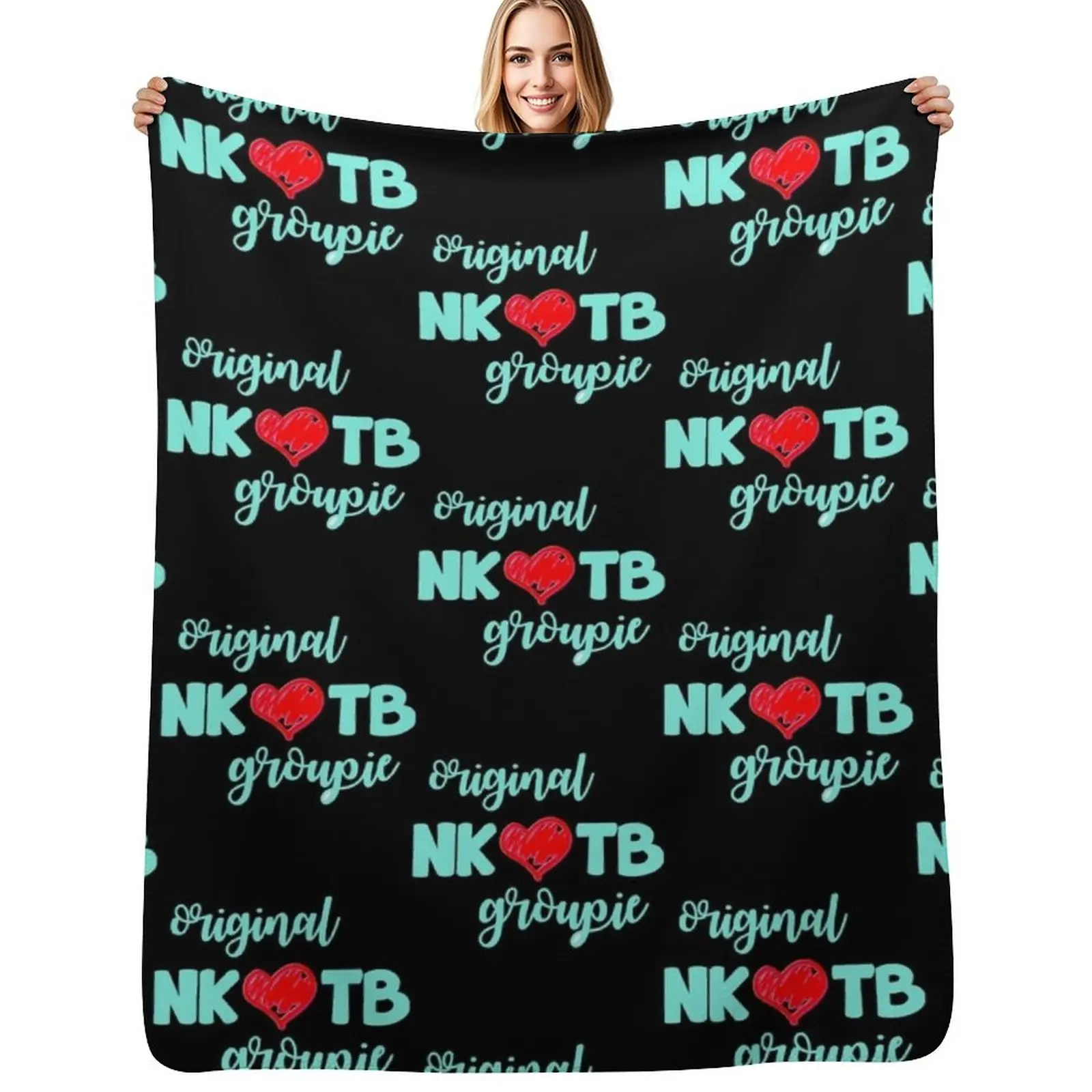 

Funny Man Nkotb Kids New On Shirt The Blocks Blue Awesome For Music Fans Throw Blanket Cozy Sofa Blanket for TV Watching Napping