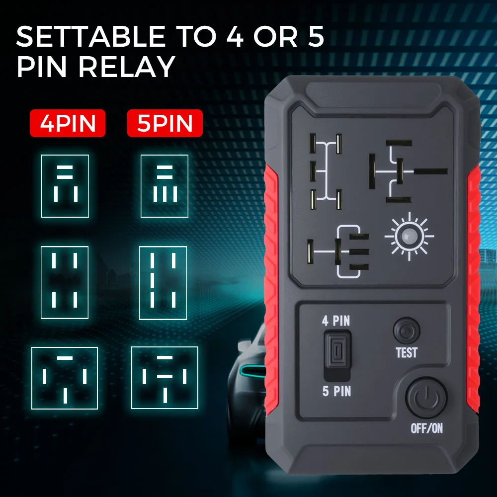 12 فولت سيارة التتابع تستر جديد جهاز فحص الدائرة الكهربائية مؤشر LED نوع C ميناء السيارات الإلكترونية بطارية السيارة مدقق LED الإضاءة