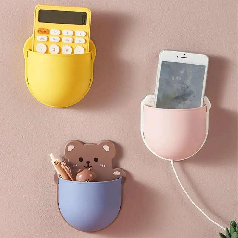 6.1X4.33 Inch Schattige Multifunctionele Desktop Hangende Penhouder Telefoonhouder