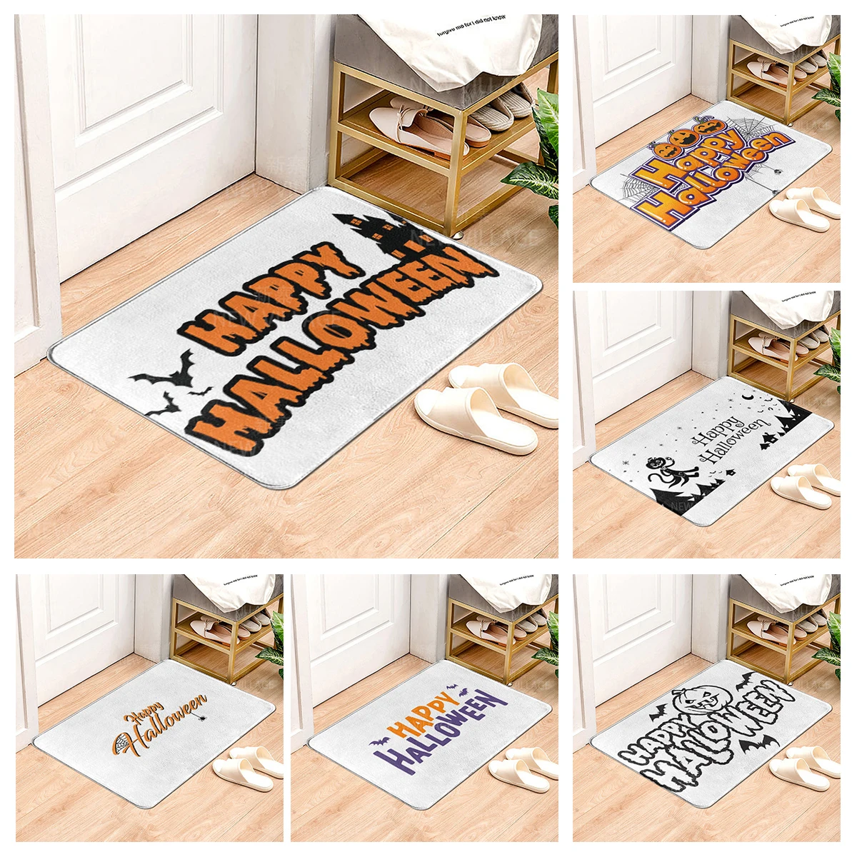 

House entrance carpet Home door mat Living Room Bath Foot bathroom non-slip water absorption rugs bath Halloween Autumn Pumpkin