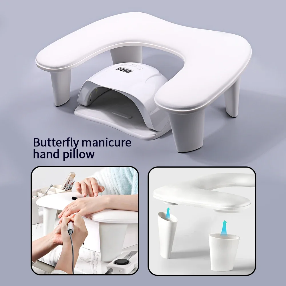 1pcs Butterfly Nail Art Hand Pillow Portable Removable Stand Tilt Design Manicure Stand Hand Pillow PU Material Hand Pillow