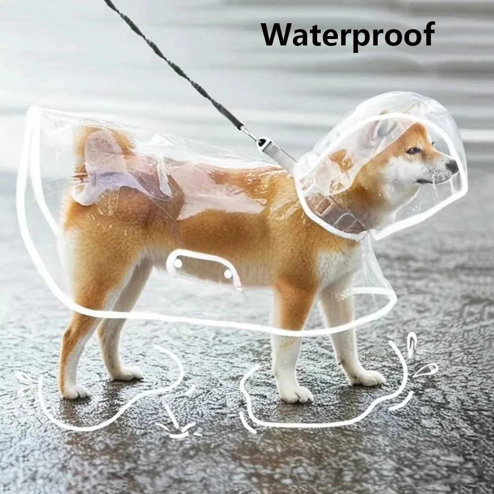 Transparenter wasserdichter Haustier-Regenmantel, transparenter Hunde-Regenmantel, wasserdichte und winddichte Haustierkleidung, großes Hundekostüm für Hunde