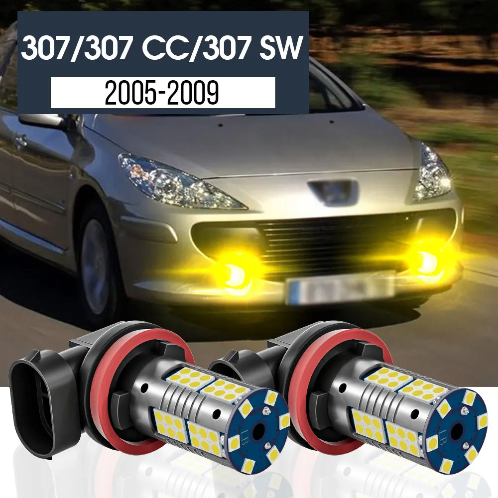 

2pcs LED Fog Light Lamp Blub Canbus Accessories For Peugeot 307 CC SW 2005 2006 2007 2008 2009