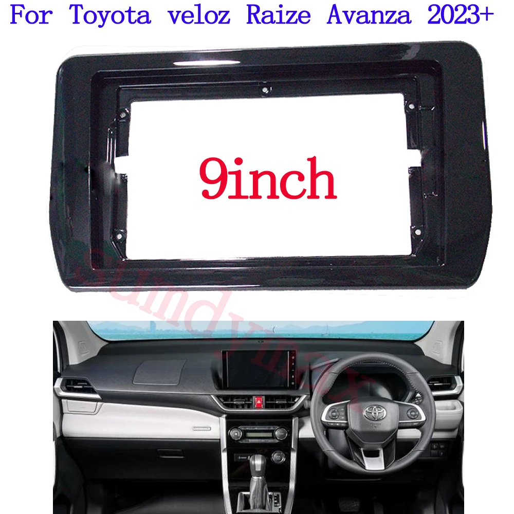 9 Inch Car Radio Fascias For TOYOTA Veloz Raize Avanza 2023 Dashboard Panel Frame DVD GPS Mp5 Android Player Trim Kit