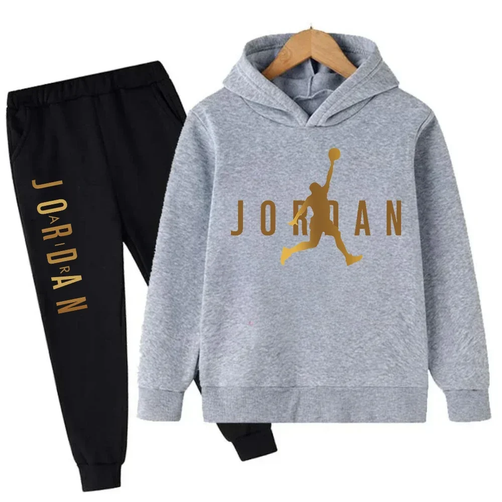 الخريف الدافئة سلام دنك ماستر نمط مطبوعة الأطفال هوديي السراويل الطويلة مجموعة صبي فتاة موضة فضفاضة الدافئة الشارع الاتجاه ملابس رياضية #5