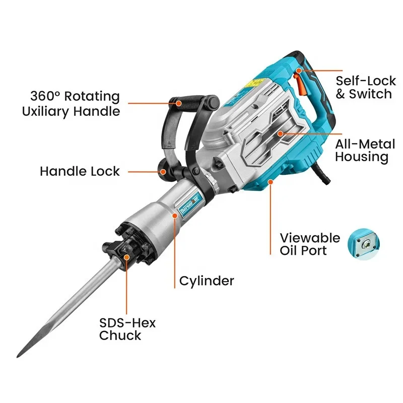 Berserker 1700W SDS Demolition Jack Hammer Corded Electric Heavy Duty Concrete Demolition Hammer