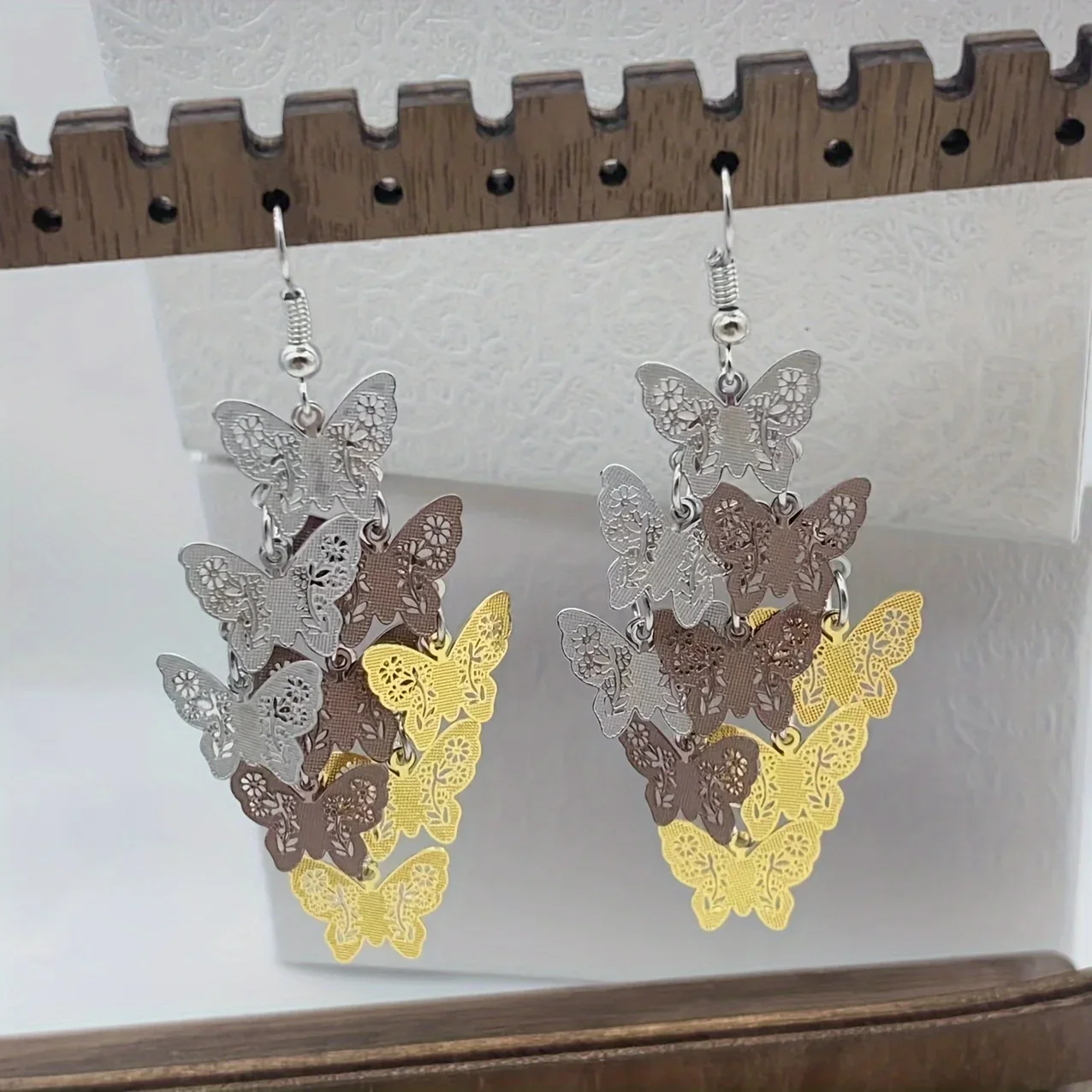 Vintage Drop Earrings Retro Butterfly Design Match Daily Outfits Party Accessories Perfect Spring Break, Summer Vacation Jewelry