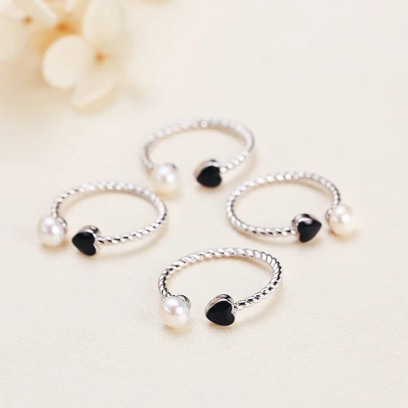 Wholesale 10pcs/lot HOT CHEAP Real 7-8mm Freshwater Pearl Ring Adjustable Finger Ring Free Size Ring Jewelry Nice Party Gift