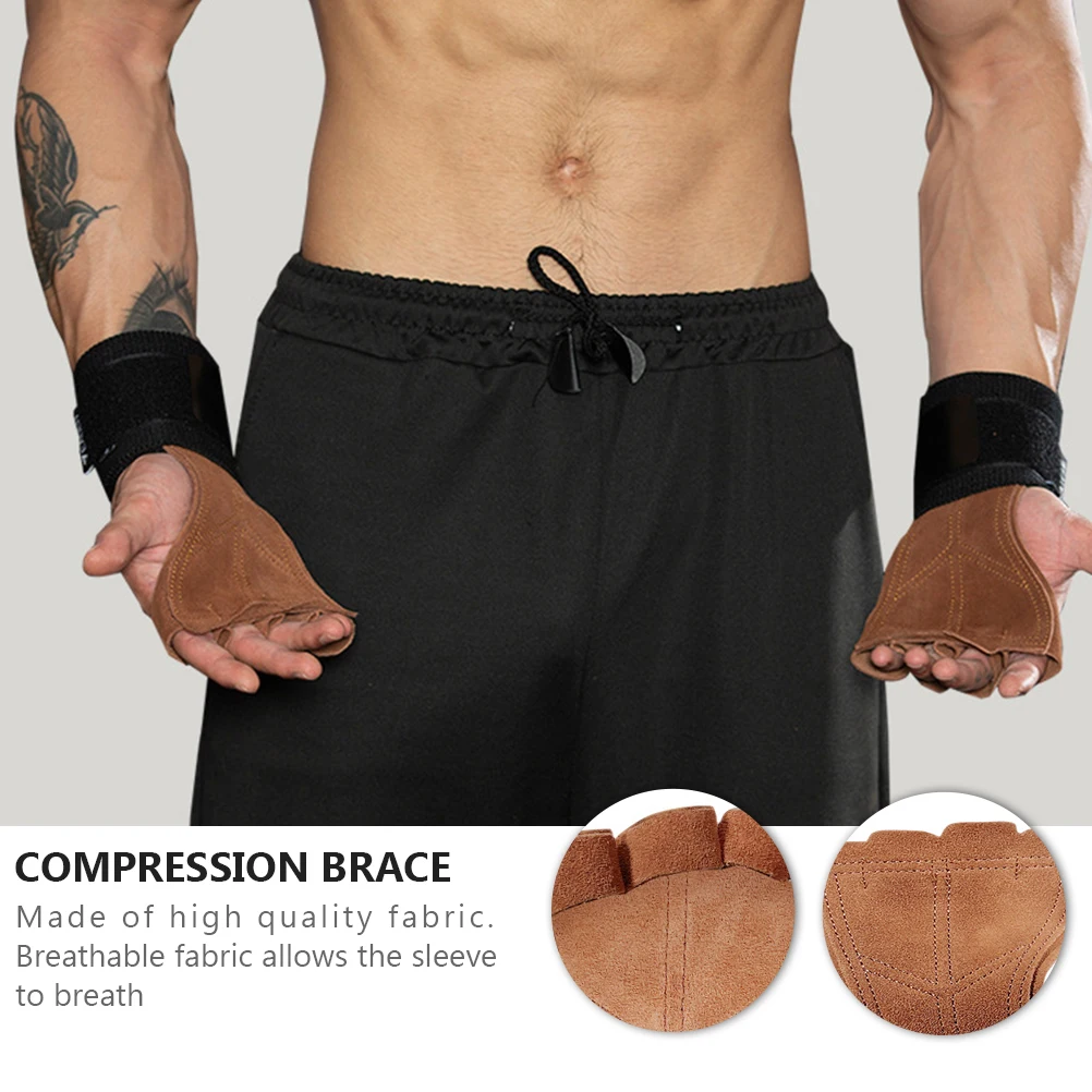 

Anti-slip Wrist Guard Gloves Palm Protector Brown Elastic Braid Arthritis Sleeves