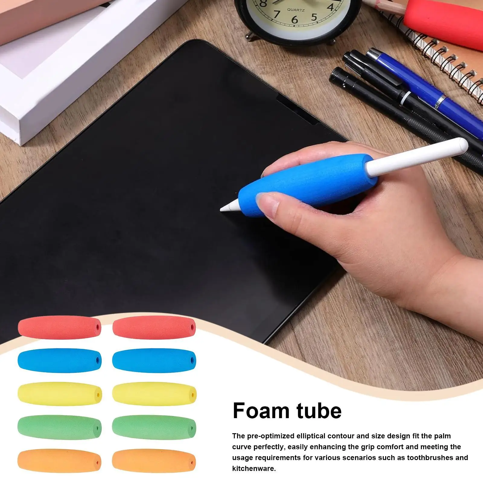 Foam Grip Tubing 10Pcs/set Anti-Slip Kids Spoon Utensil Grip Aid EVA crochet hook grip tube For Elderly Disabled view 5