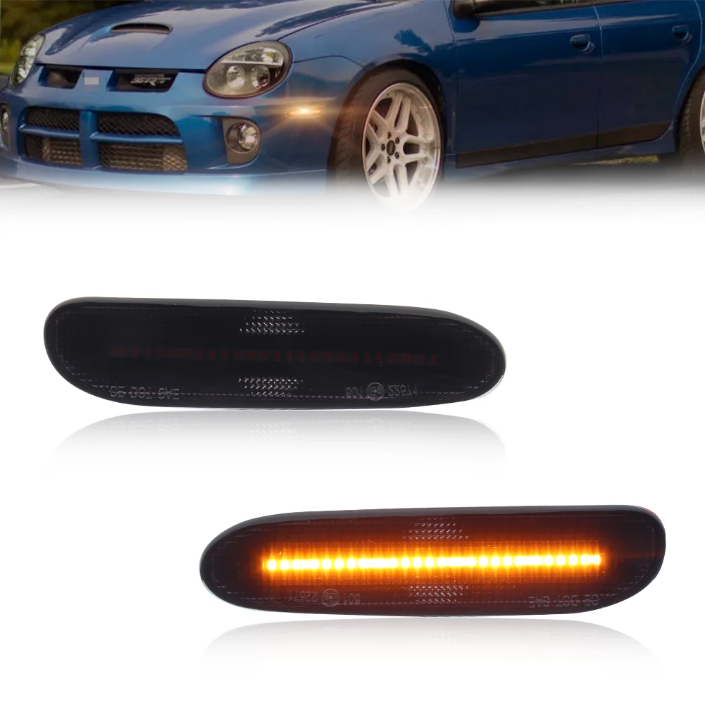 

2Pcs Front Corner Parking Fender Light Side Marker Light Turn Signal Light W/LED For 2000 2001 2002 2003 2004 2005 Dodge Neon