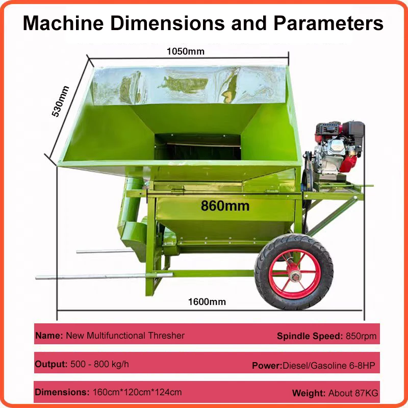 آلة دراس الحبوب متعددة الوظائف للاستخدام المنزلي آلة تقشير القمح فول الصويا #2