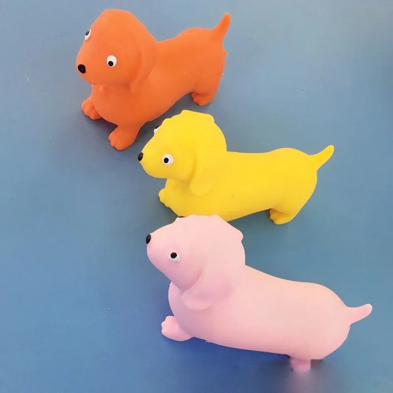 1Pcs 무작위 컬러 소시지 개 감압 반죽 장난감 크리 에이 티브 라라 개 환기 스퀴즈 리바운드 장난감