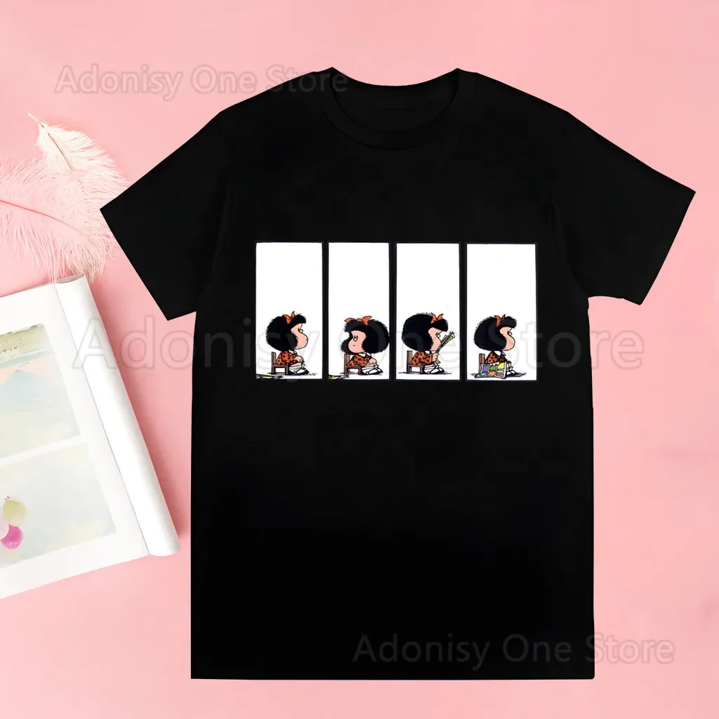 Mafalda Comic Ulzzang Cartoon Kawaii Women Harajuku Tops Summer Tops Graphic Tees Women Kawaii T-shirt Clothes Girl T Shirt