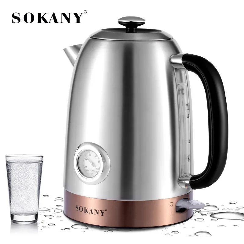 House lin Edelstahl Akku-Wasserkocher. 2000w Schnell kochen mit Wasser temperatur anzeige, 1,7 Liter Kaffee kessel