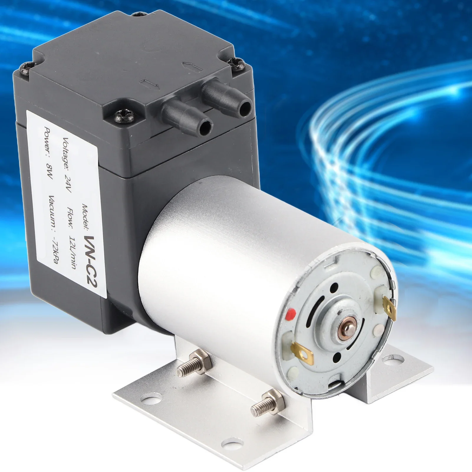 

Вакуумный насос с отрицательным давлением 12В/24В, 72 кПа, 8 Вт, 12 л/мин, мощный всасывающий аспираторный насос с подставкой