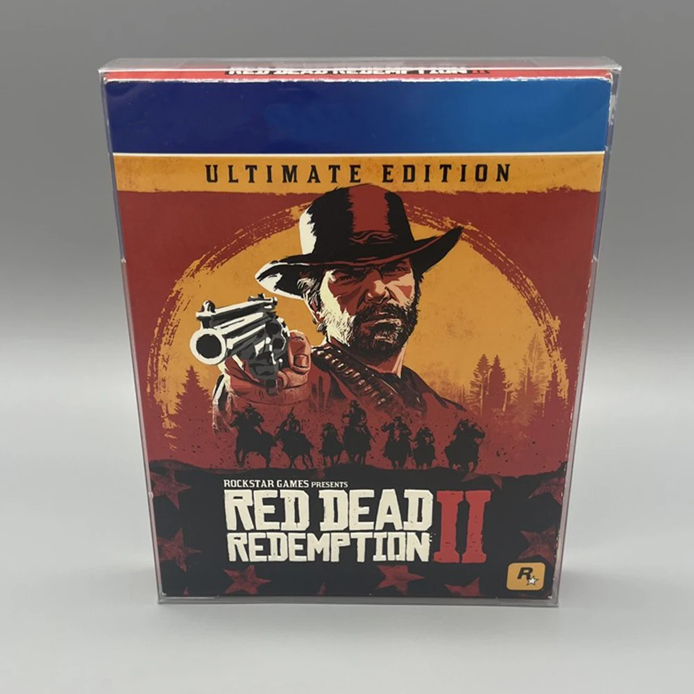 1 Box Protector For PS4 Red Dead Redemption 2 Edition Game Video Clear Display Case Collect Box