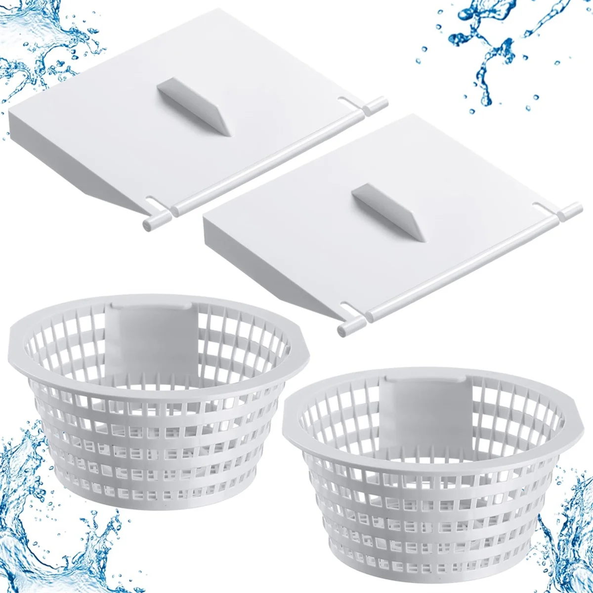 

8926 Skimmer Replacement Weir Door Flap and 8928 Pool Skimmer Basket for Above Ground and in Ground Swimming Pool Parts