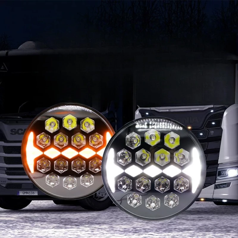 9 inch hammer type round top light 24V truck semi-trailer modified daytime running light