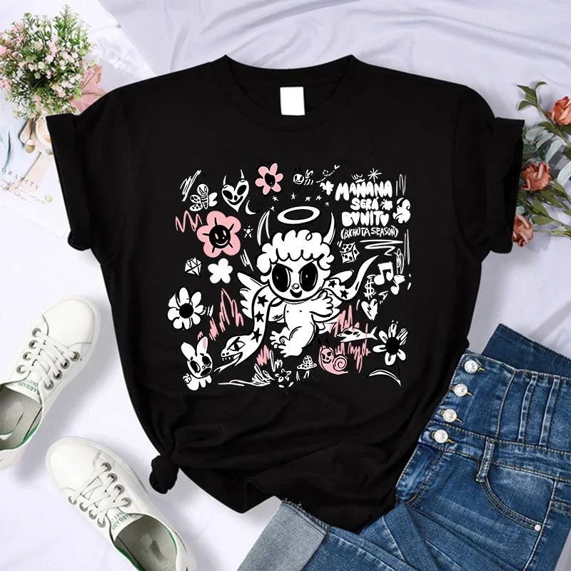 Y2k 90s Manana Sera Bonito Bichota Karol G Printed Women's T-shirt Summer Casual Short Sleeve O Neck Tee Trendy Women's Clothing