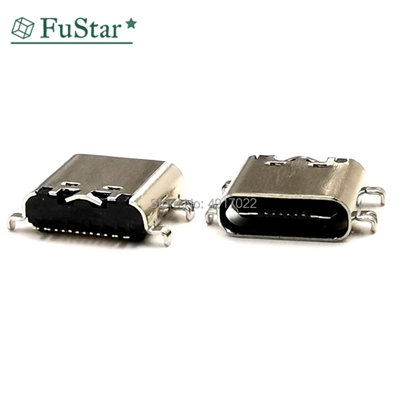 10pcs USB-3.1 SMT USB Connector Type C Horizontal Mid Mount 12P OR 16P Female through board 0.8mm for charger adapter DIY Type C