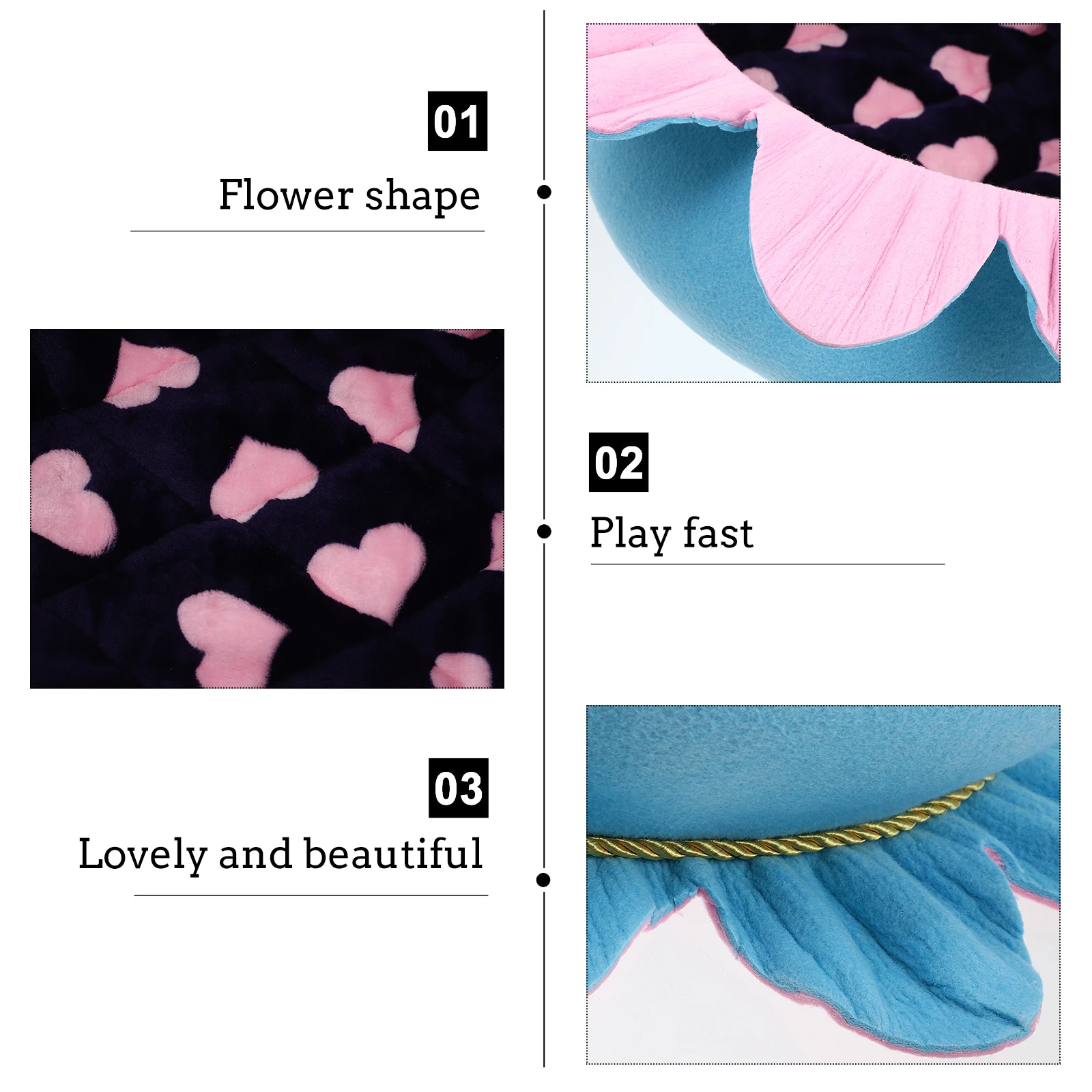 

Felt Cat Nest 18.9Inch Flower Shape Kitten Lounge Cushion Pet Sleeping Bed Dog Pad Mat Cozy Portable Lightweight For Puppy Cats