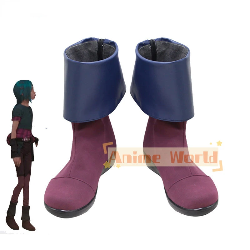 Game Arcane Kids Jinx Cosplay Shoes PU Leather Shoes Halloween Carnival Boots Cosplay Prop Custom Made