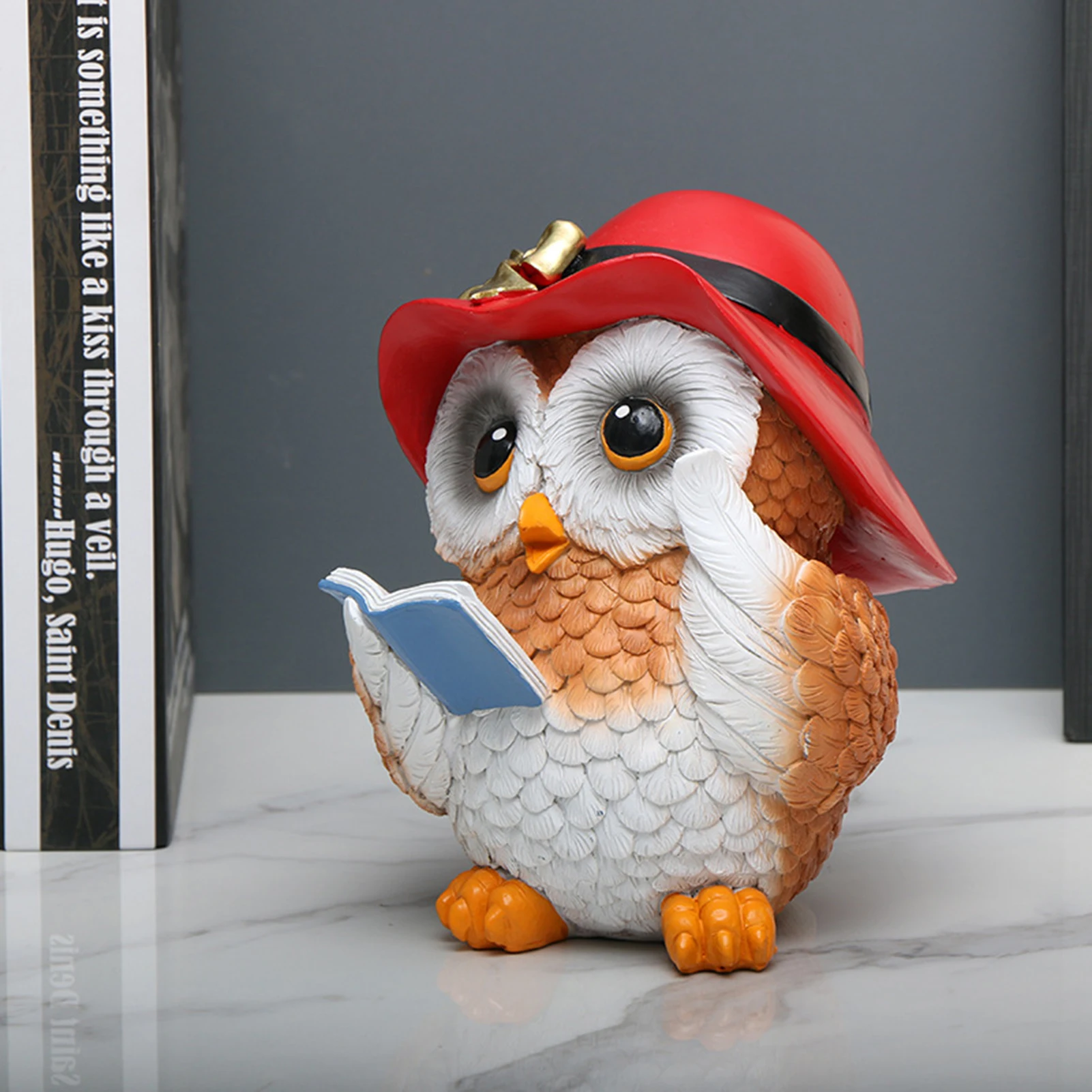 Cartoon Owl Figurine Decorative Ornament for Desktop Office Decoration Crafts Garden Yard Landscape Statues & Sculptures