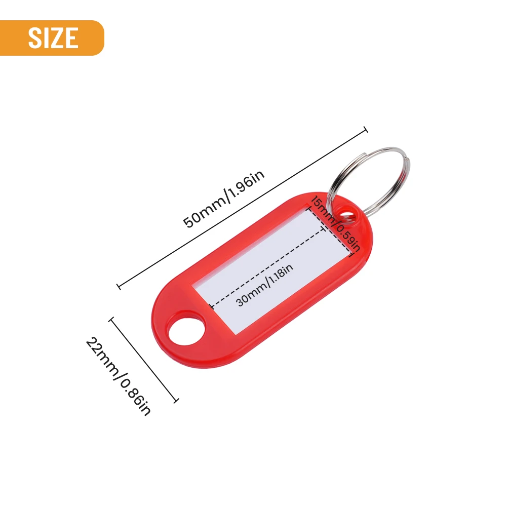 Hochwertig Langlegig Praktisch 10x Label Sleutelhanger Sleutelhangers Kleurrijke Beschermhoes Zilver 10 Stuks 50.0Mm X 22.0Mm