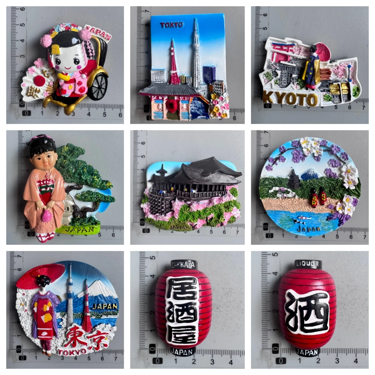 Imanes de nevera de Japón: Tokio, Kioto, Fuji, Skytree, Linterna, Kimono, Geisha, Templo, Sakura - Recuerdo de viaje, Regalo