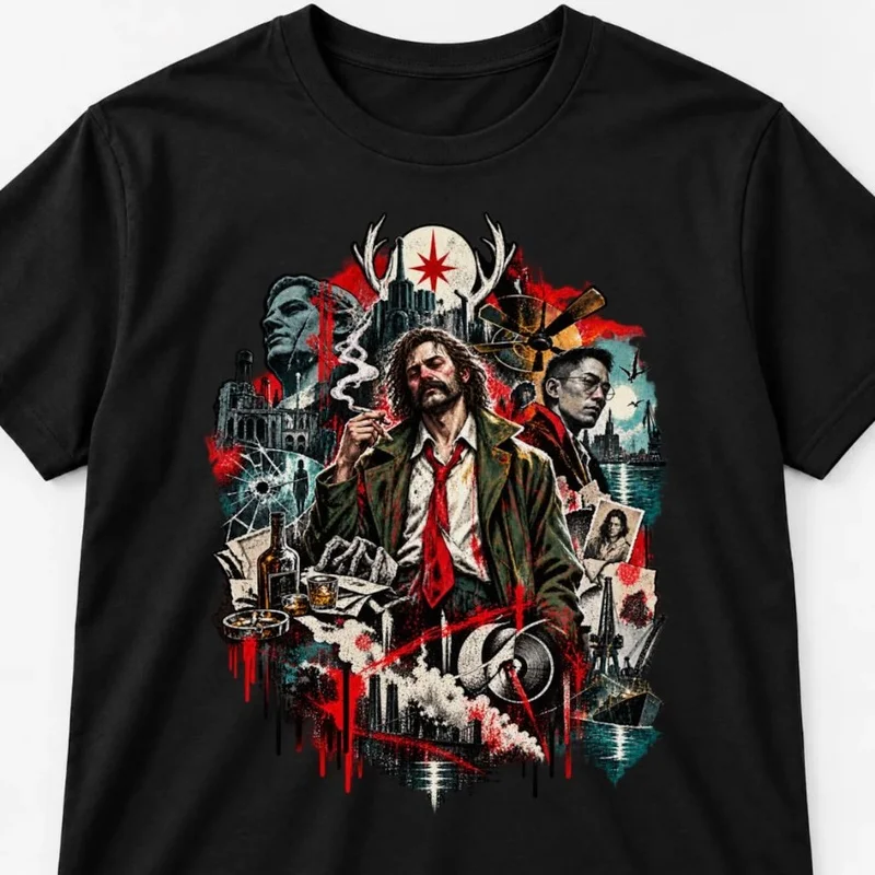 Disco Elysium Unisex T-Shirt Harry Dubois,Kim Kitsuragi Psyche Skill Fan Art Graphic Tee, Gift for RPG Gamers Short sleeve Tops
