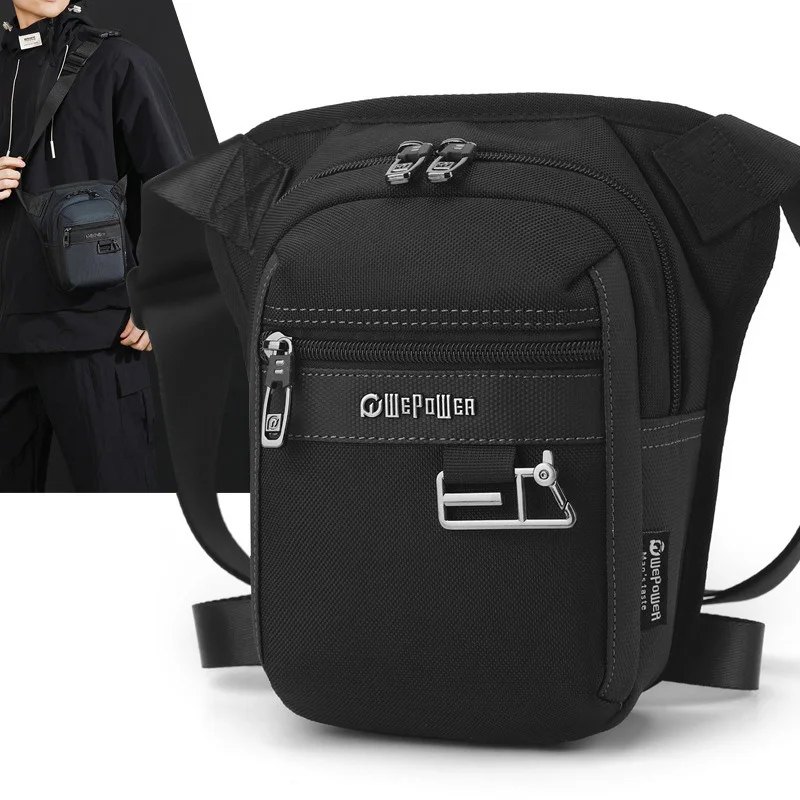 Men Waist Fanny Pack Drop Leg Bag Motorcycle Rider Travel Hiking Outdoor Sports Multi-Pocket Male Thigh Hip Belt Bags