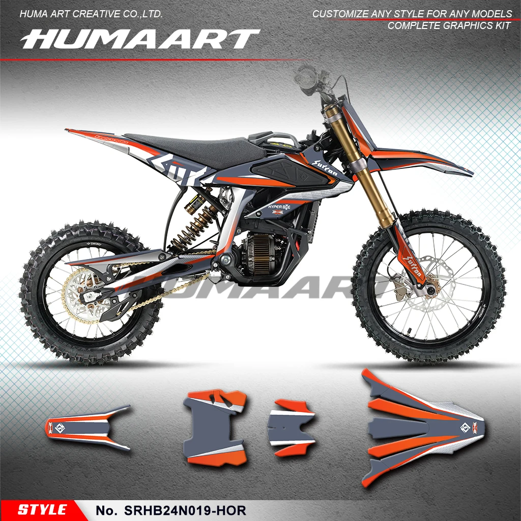 

HUMAART Custom Motorcycle Graphics Laminated Decals for Hyper Bee Dirt eBike, Decoration, SRHB24N019-HOR