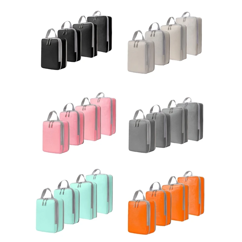 

Set of 4 Vacuum Storage Bag Polyester Compression Bag Water Resistant Clothing Organizers for Closet and Suitcases