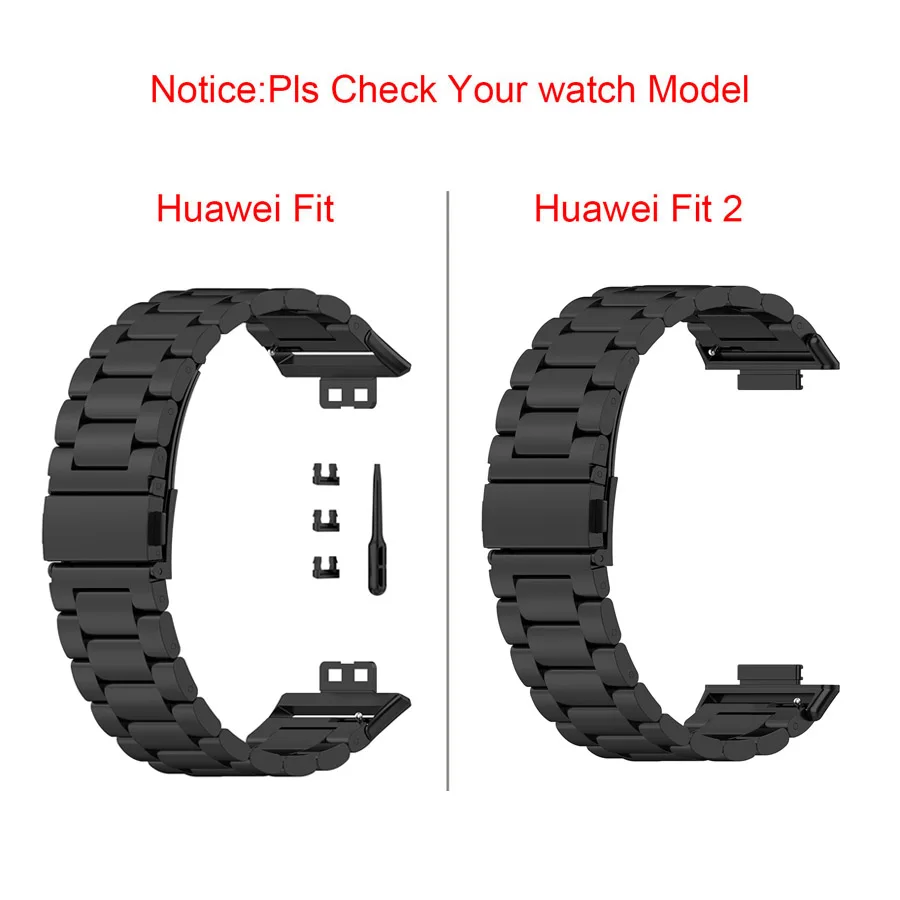 Stainless Steel Band For Huawei Watch Fit 2 Women Men Metal Wristband Bracelet Strap Loop For Huawei Watch Fit