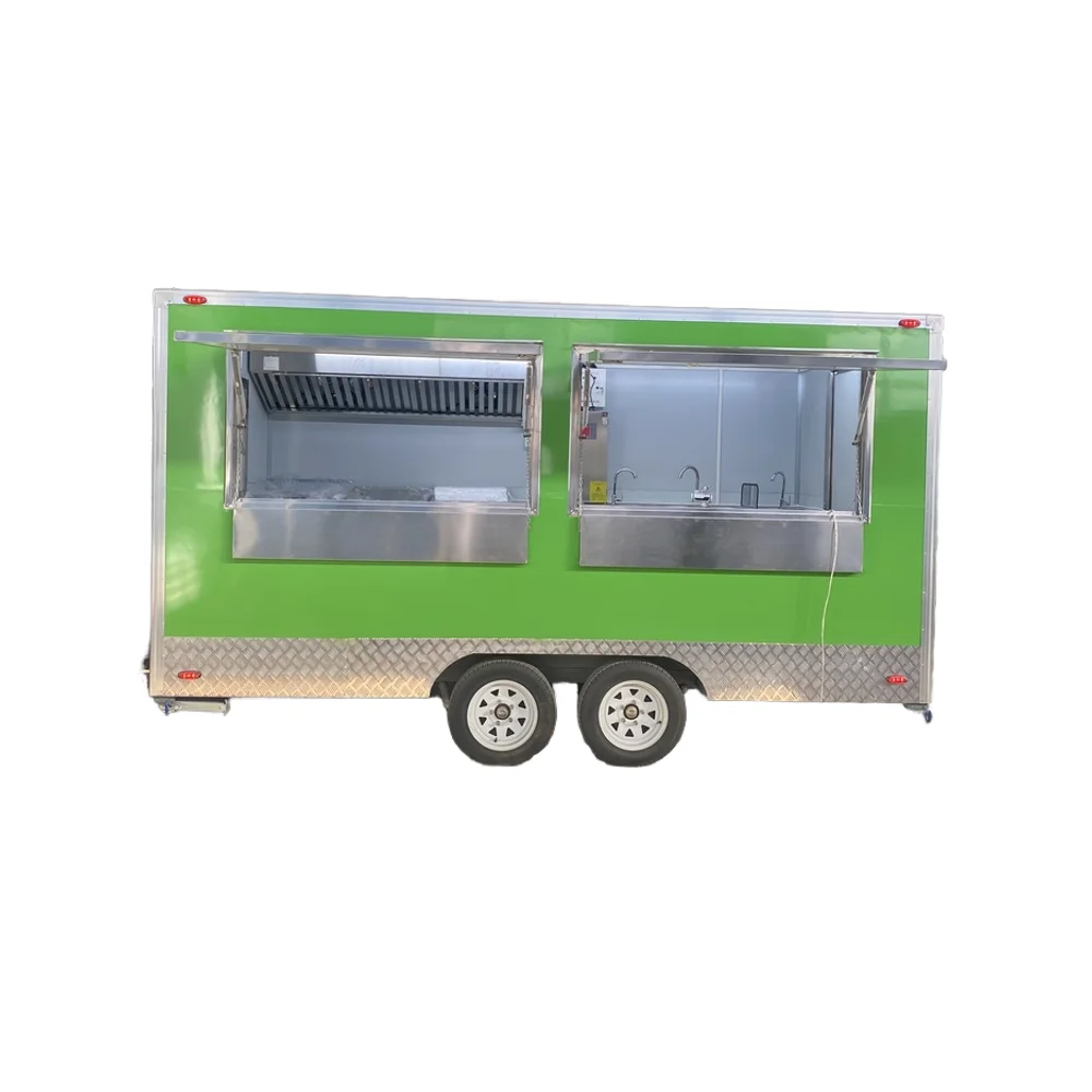 Food Truck BBQ Coffee Hot Dog Customizable Square Food Trailer Full Kitchen Equipment Made in China Suitable for Burger Candy