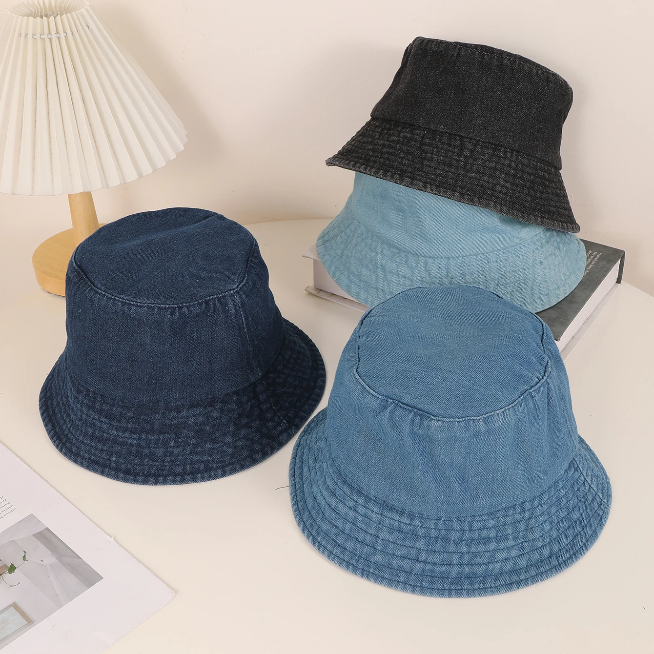 

Spring and summer thin washed fisherman hat Day retro everything simple plain face small shade cowboy basin hat
